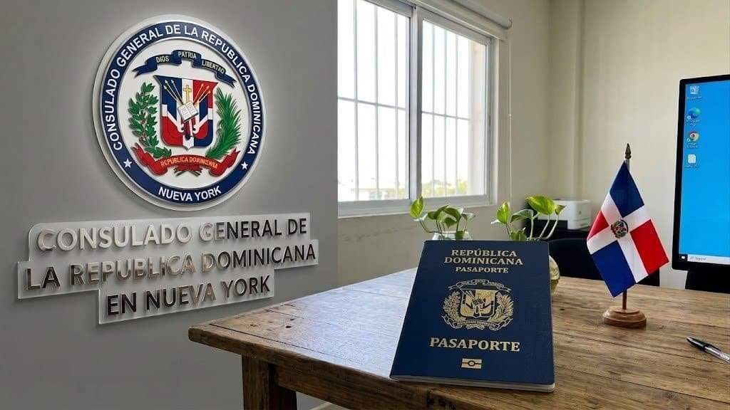 Consulado General de la República Dominicana en Nueva York en 1501 Broadway, donde se realiza la renovación de pasaporte dominicano